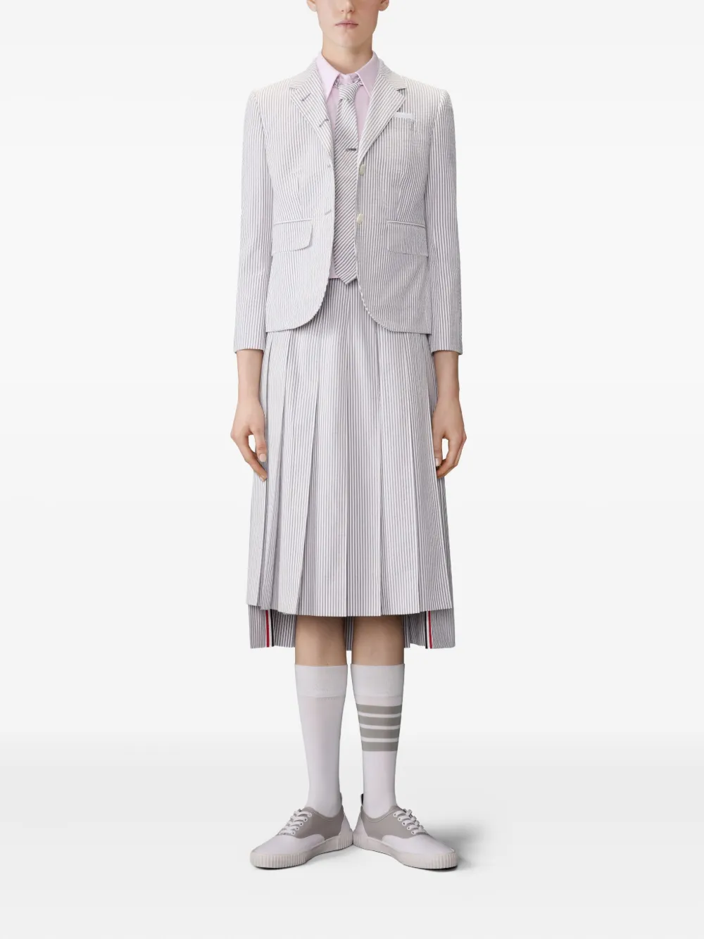 Thom Browne logo-patch short-sleeve shirt Roze