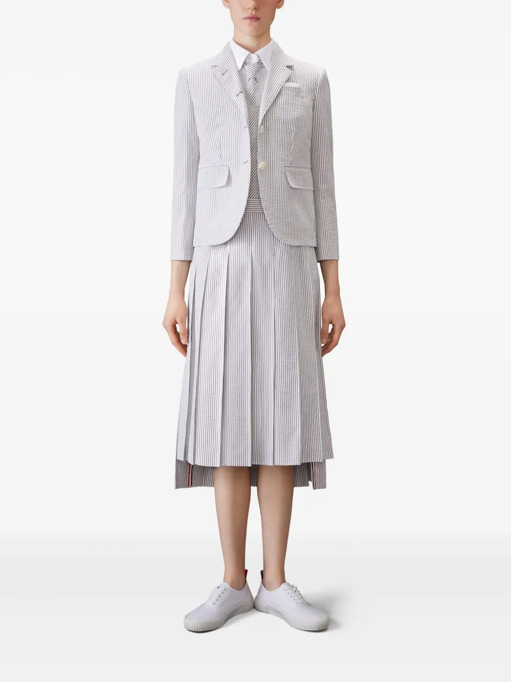 Thom Browne shirt-sleeve round-collar shirt Wit