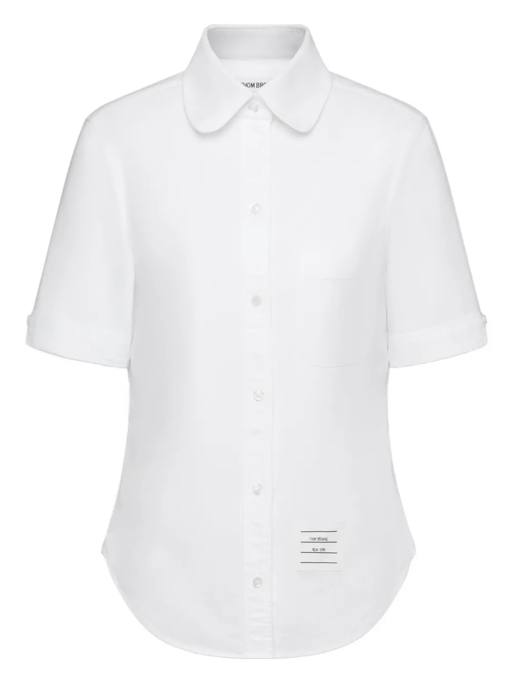 Thom Browne shirt-sleeve round-collar shirt Wit