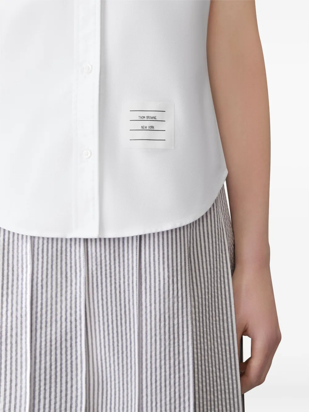 Thom Browne shirt-sleeve round-collar shirt Wit
