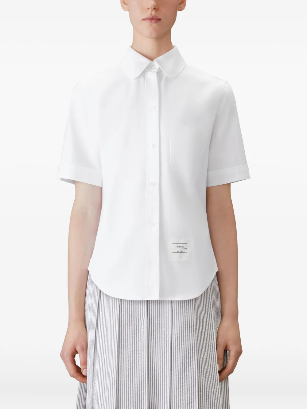 Thom Browne shirt-sleeve round-collar shirt Wit