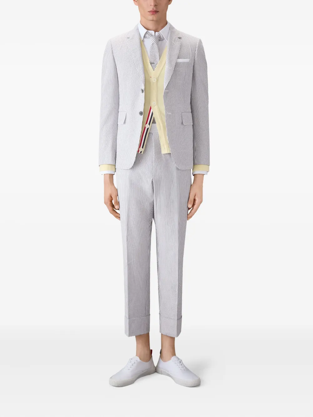 Thom Browne 4-Bar stripe cardigan Geel