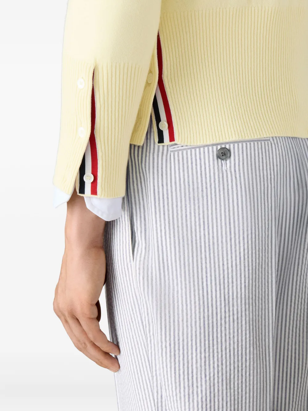Thom Browne 4-Bar stripe cardigan Geel