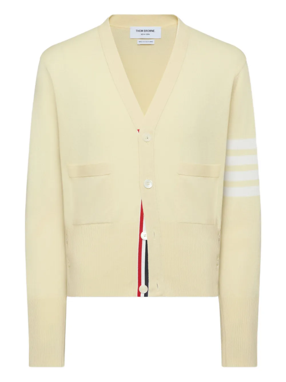 Thom Browne 4-Bar stripe cardigan Geel