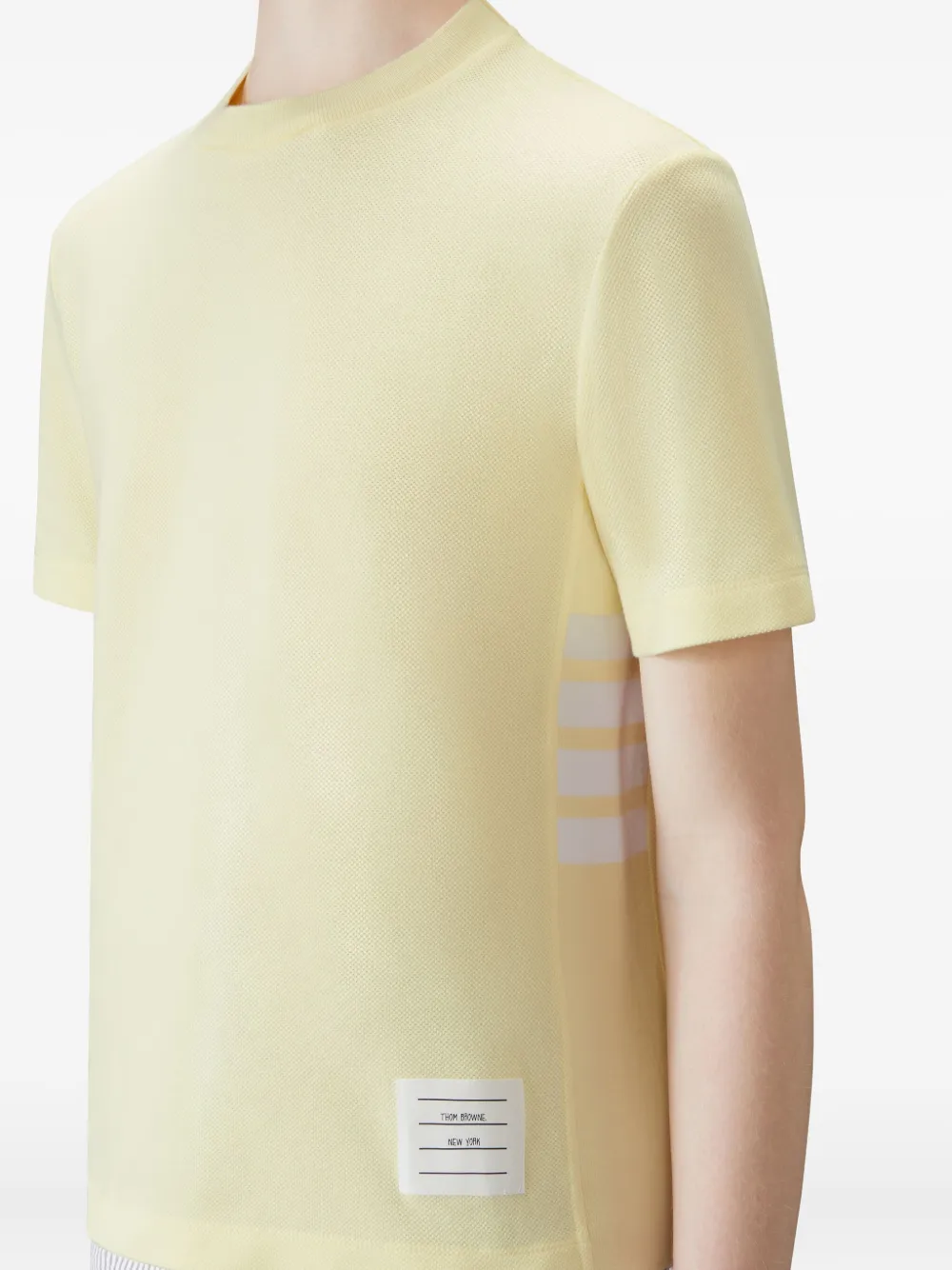 Thom Browne 4-Bar stripe-detail T-shirt Geel
