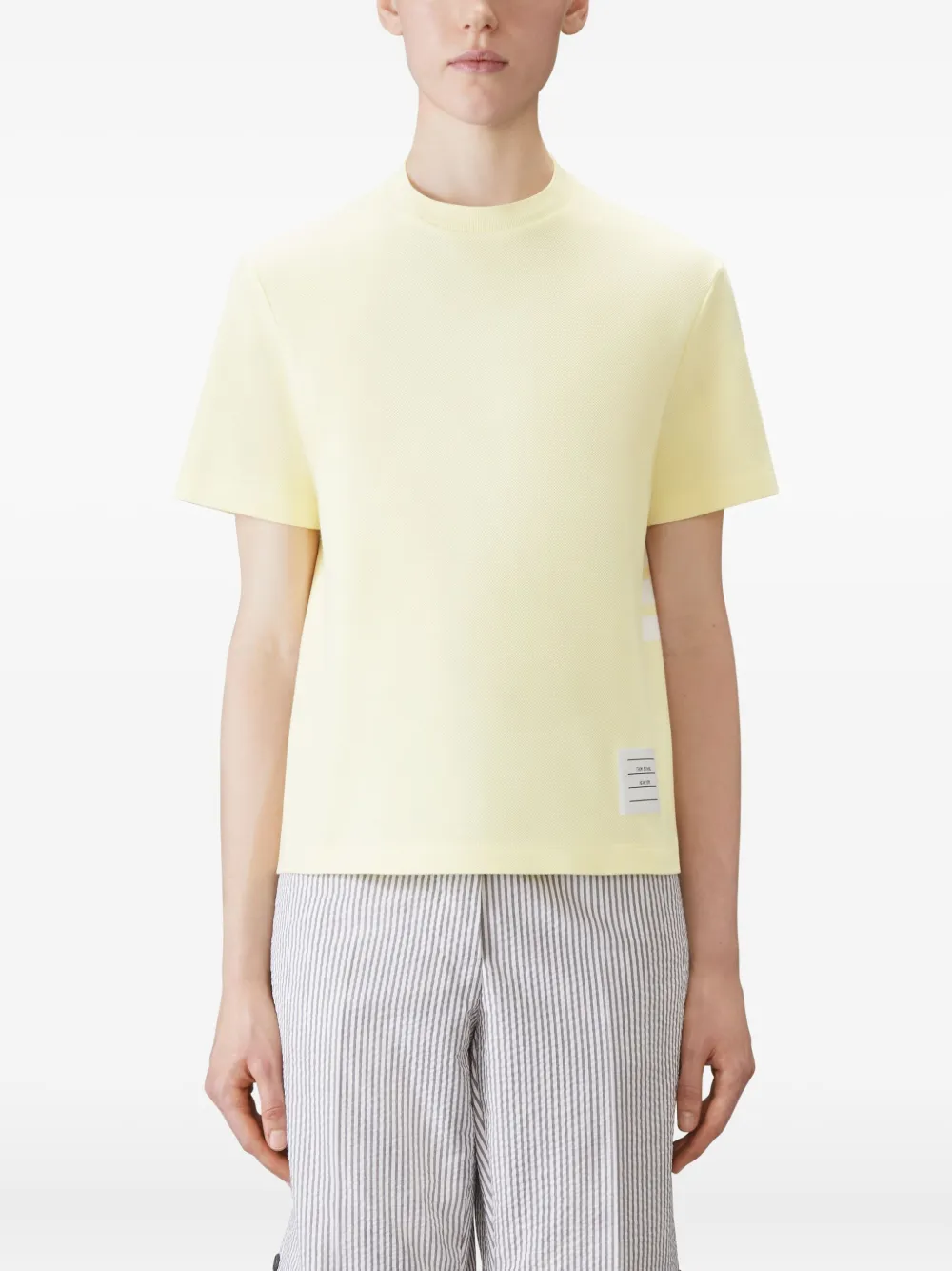 Thom Browne 4-Bar stripe-detail T-shirt Geel