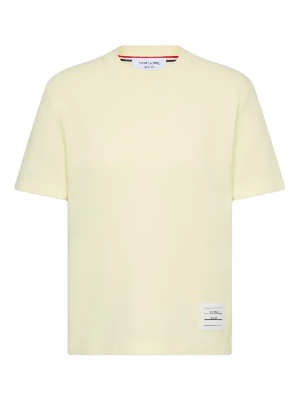 Thom Browne Classic Pique 4-bar Tee in Yellow