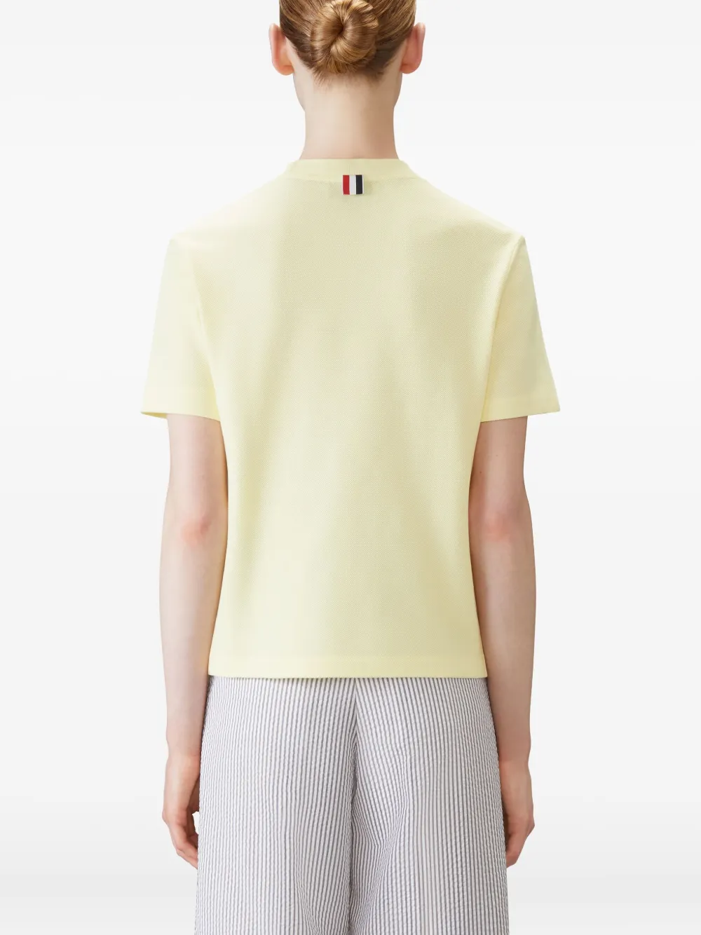 Thom Browne 4-Bar stripe-detail T-shirt Geel
