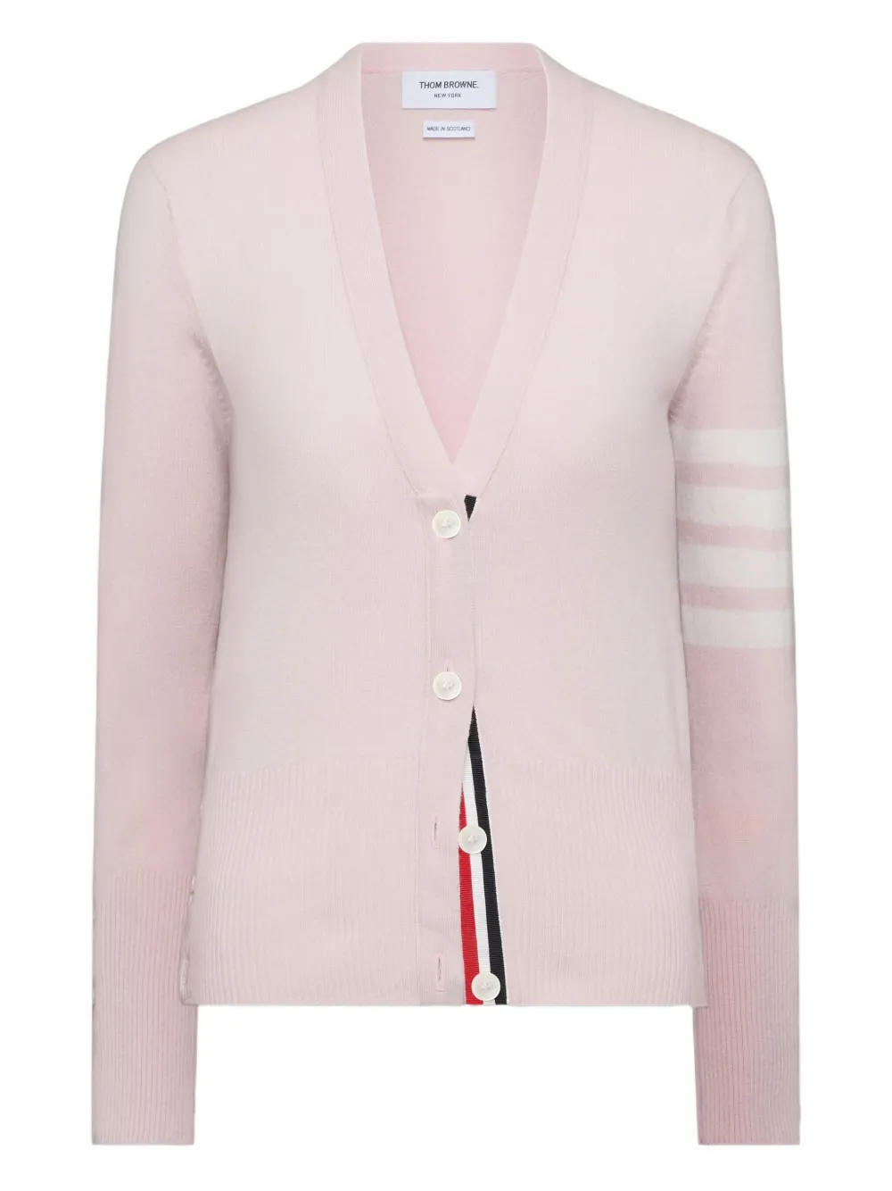 Thom Browne four-bar cashmere cardigan Roze