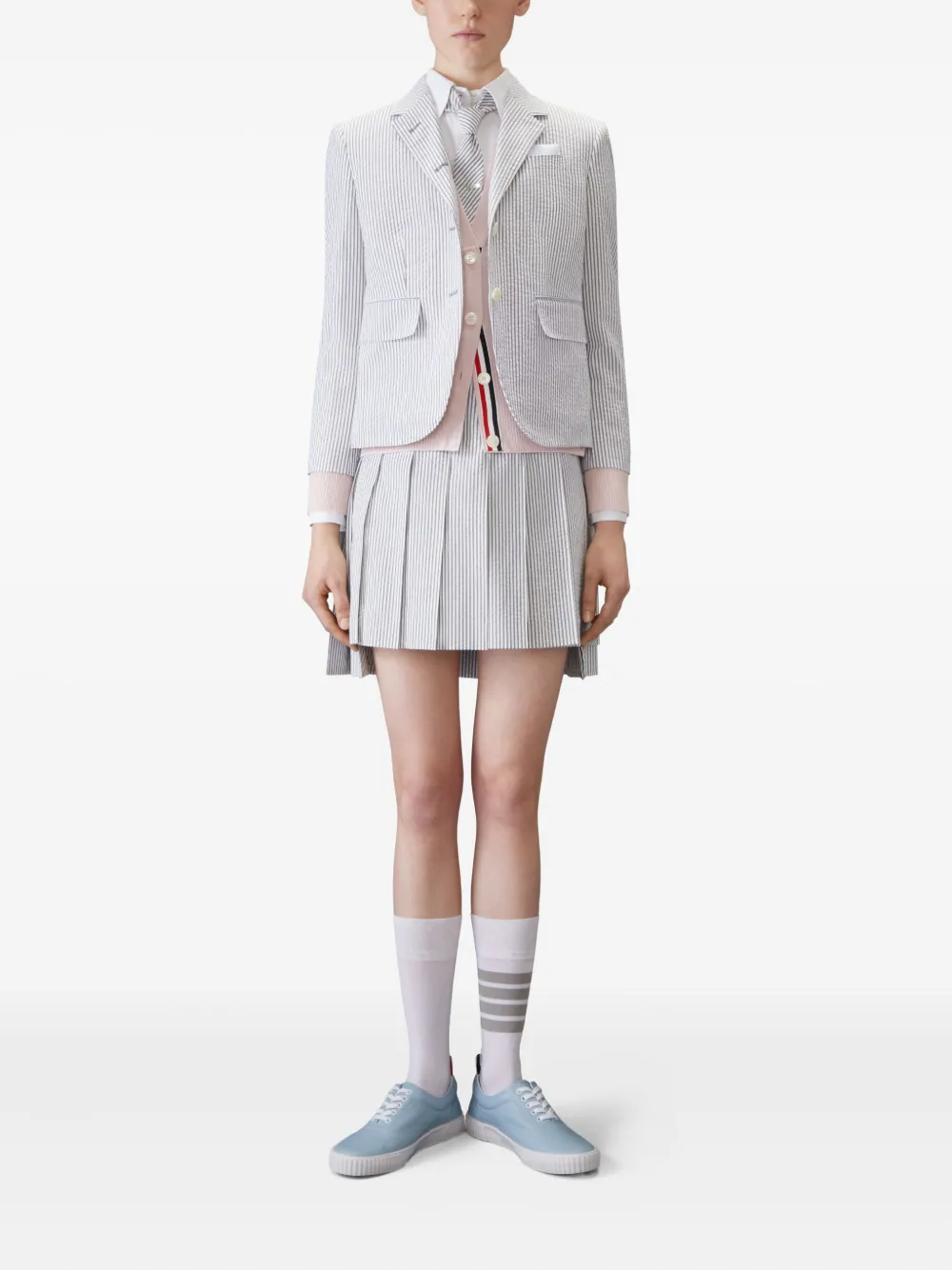 Thom Browne four-bar cashmere cardigan Roze