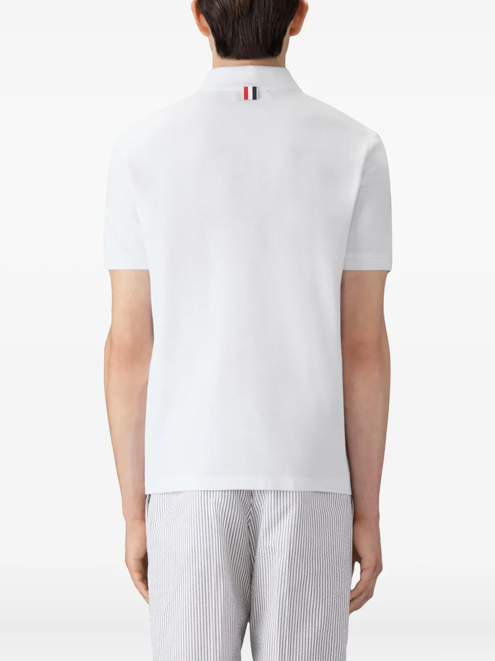 Thom Browne button-placket polo shirt Wit