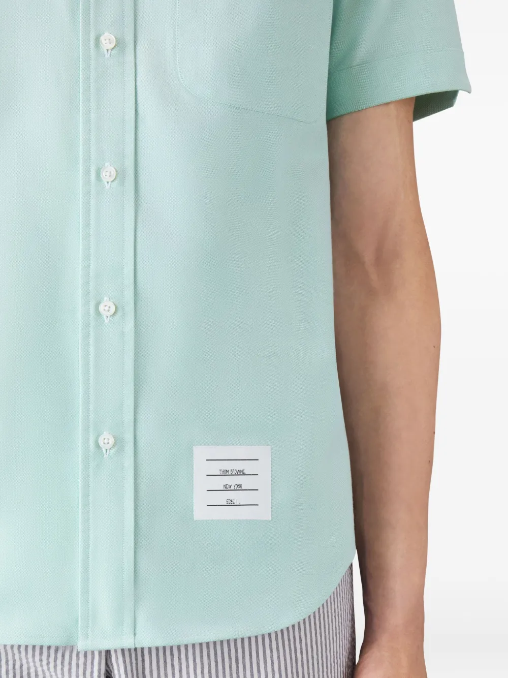 Thom Browne patch-pocket short-sleeve shirt Groen