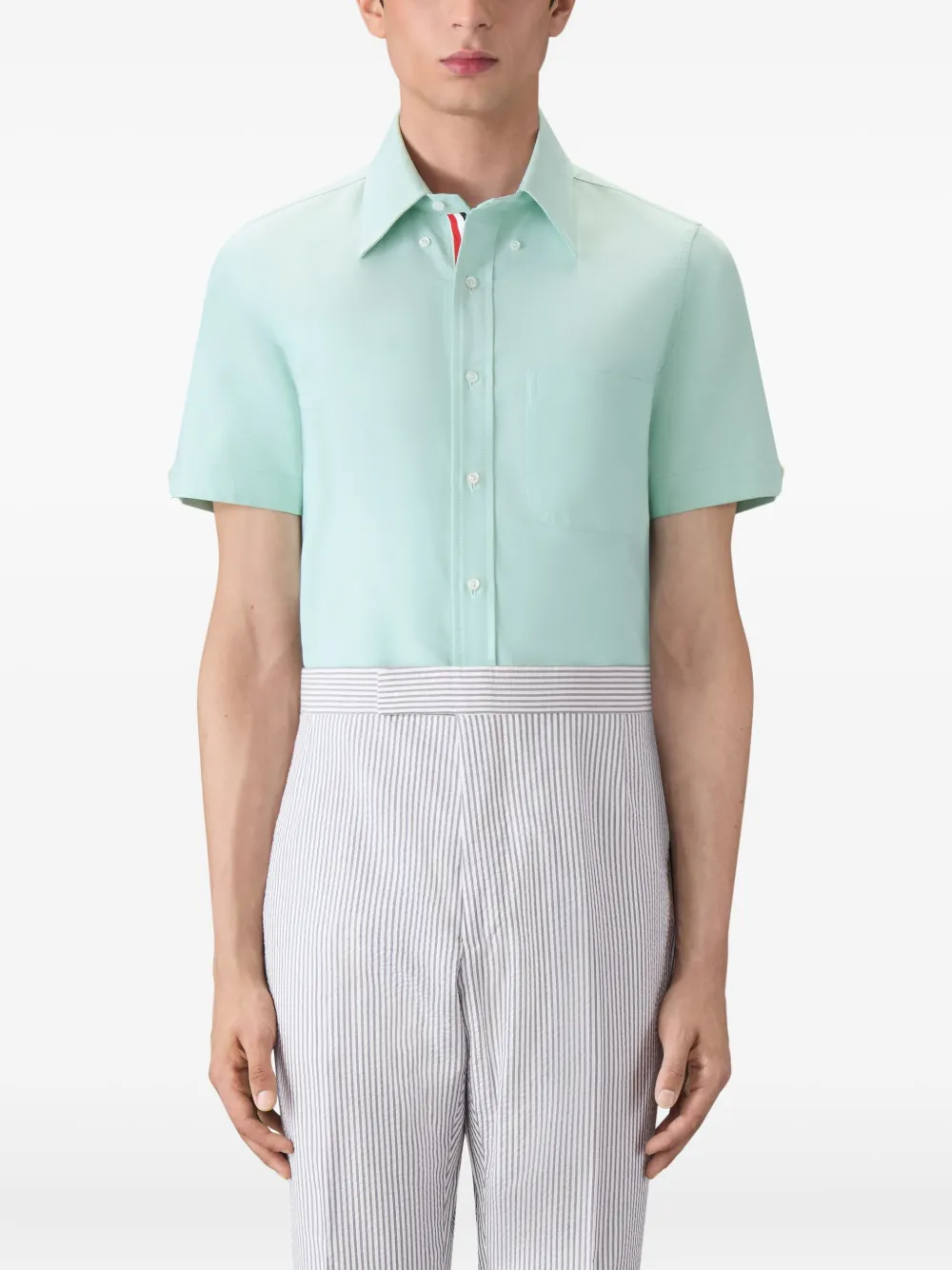 Thom Browne patch-pocket short-sleeve shirt Groen