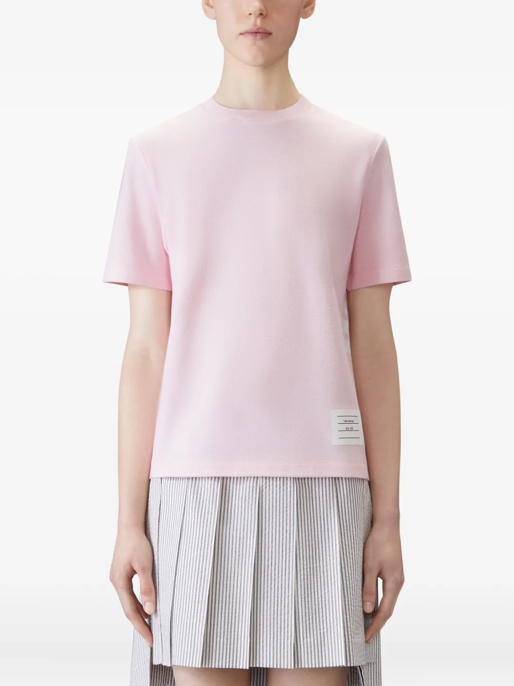 Thom Browne four-bar short-sleeve T-shirt Roze