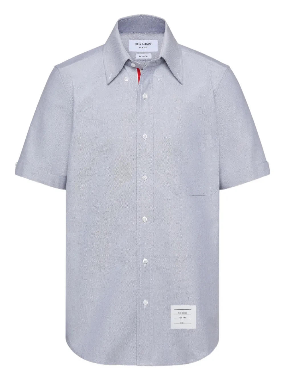 Thom Browne patch-pocket short-sleeve shirt Blauw
