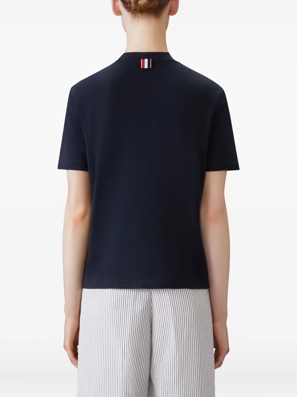 Thom Browne crew-neck stripe-detail T-shirt Blauw