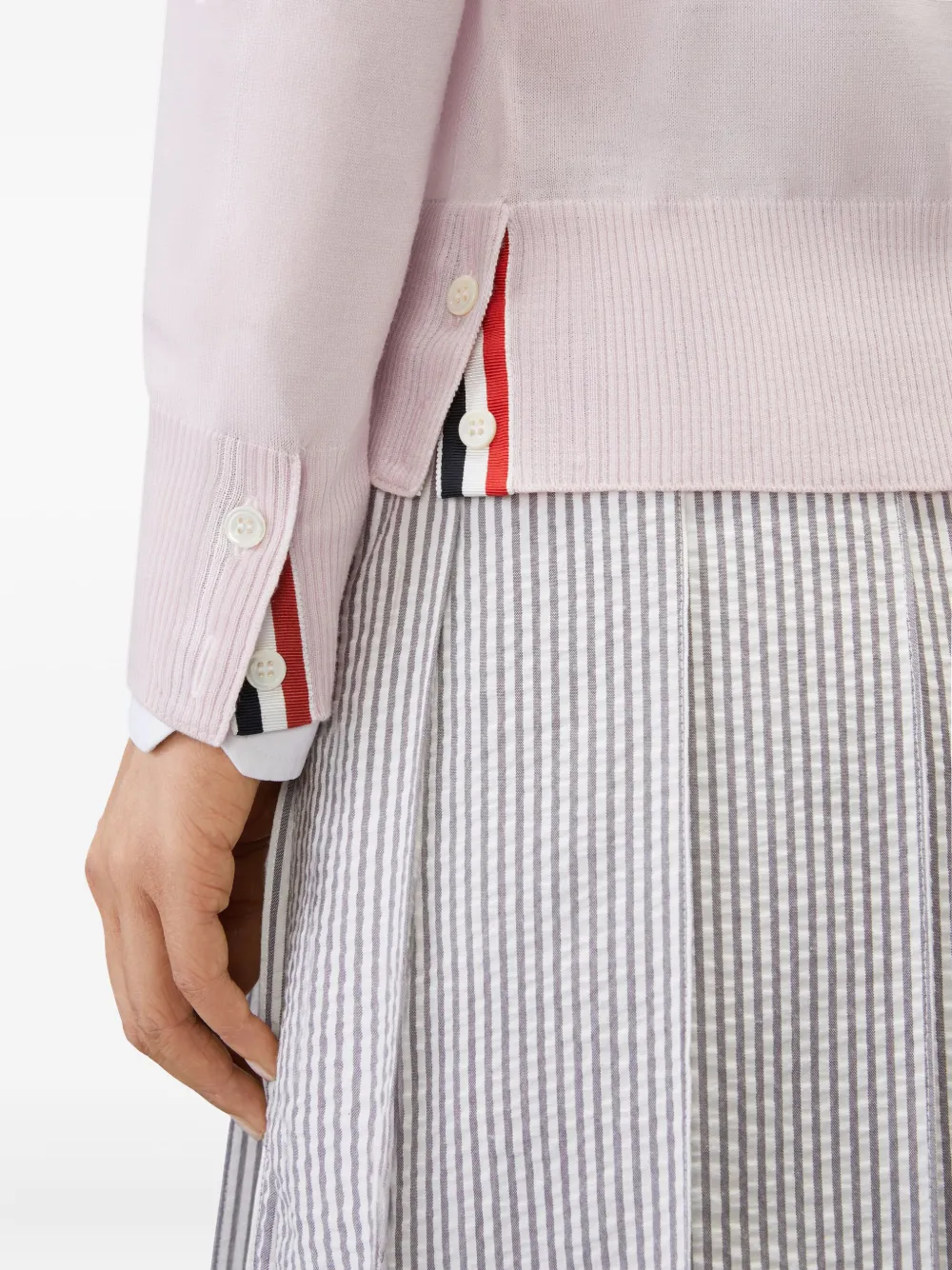 Thom Browne Vest met V-hals en mouwen Roze