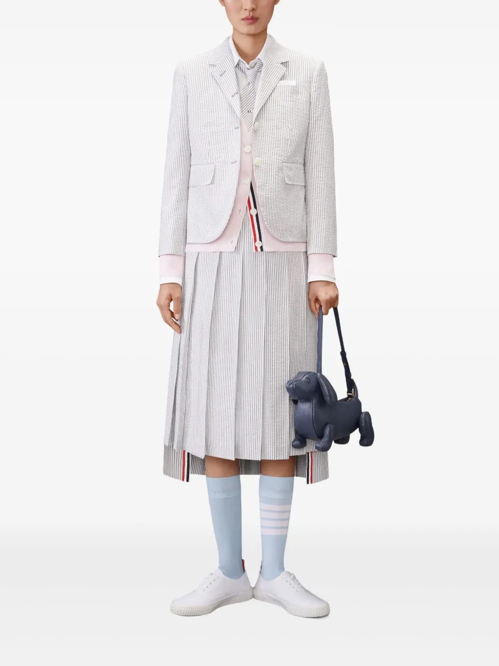 Thom Browne Vest met V-hals en mouwen Roze