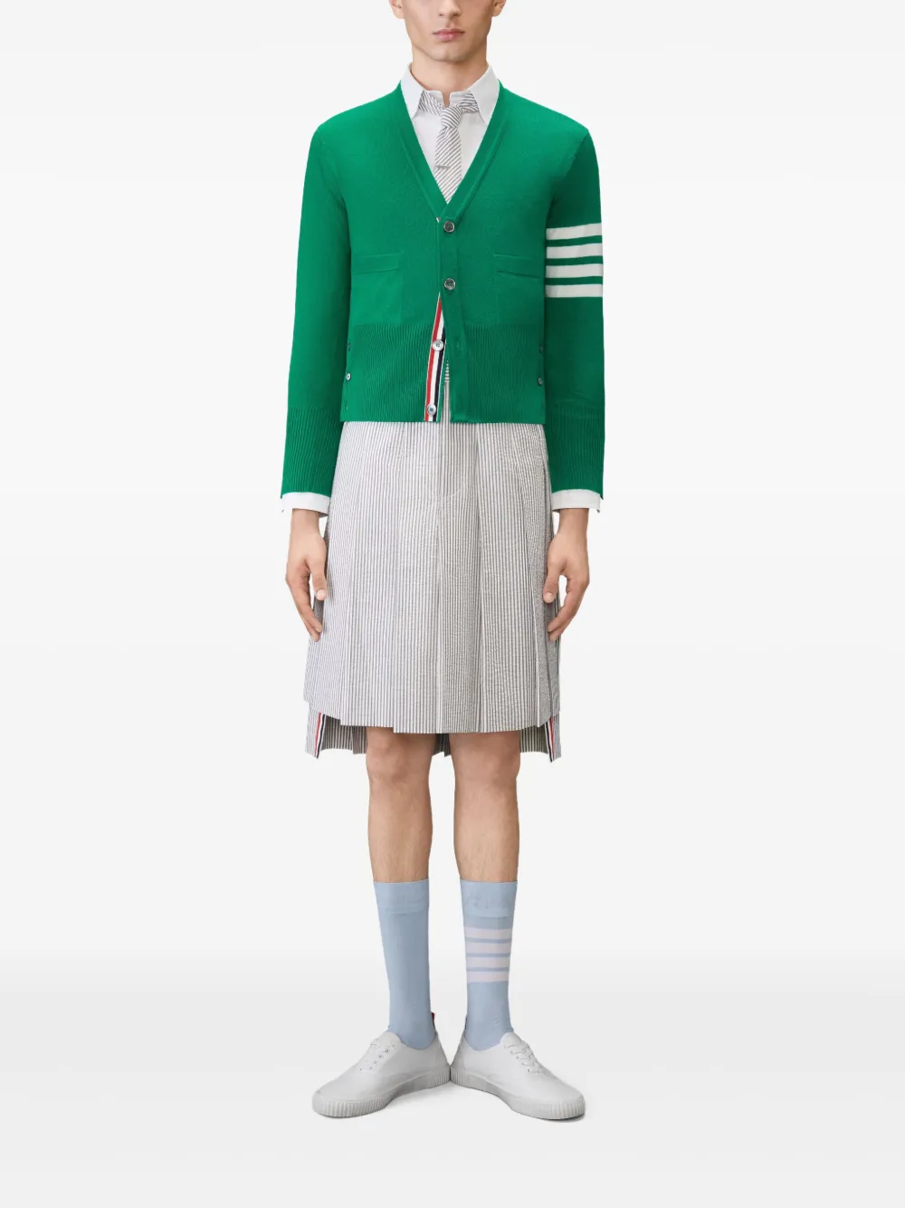 Thom Browne four-bar V-neck cardigan | Cardigans | Image 2