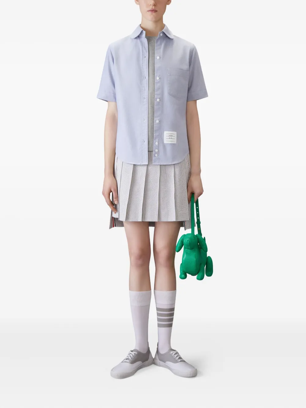 Thom Browne 4-Bar stripe T-shirt Grijs