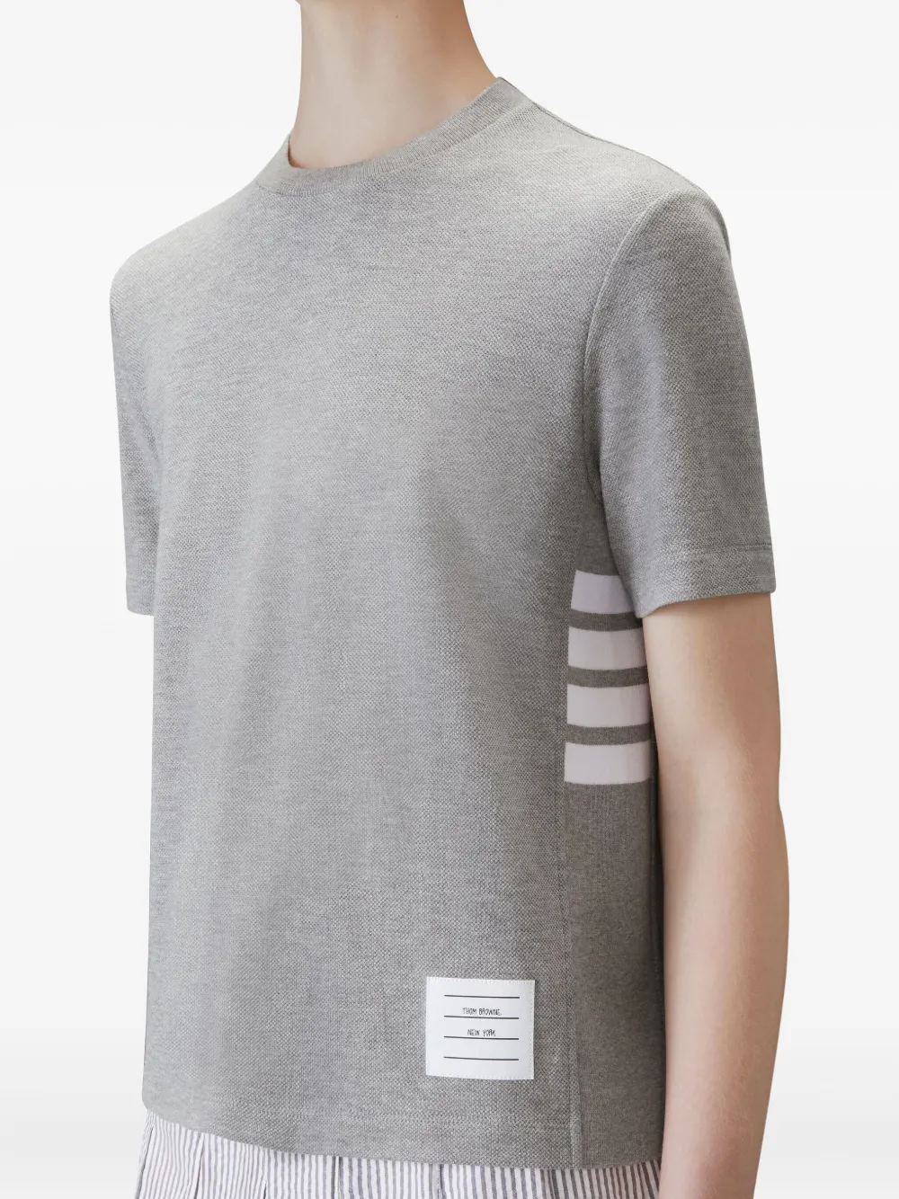 Thom Browne 4-Bar stripe T-shirt Grijs