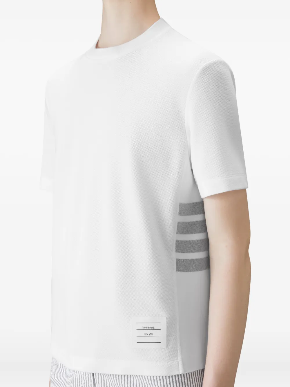 Thom Browne 4-Bar stripe-detail T-shirt Wit