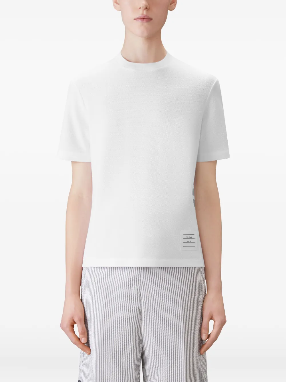 Thom Browne 4-Bar stripe-detail T-shirt Wit