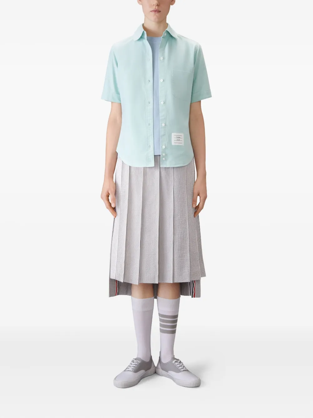 Thom Browne 4-Bar stripe T-shirt Blauw