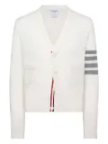 Thom Browne four-bar V-neck cardigan - 100 WHITE
