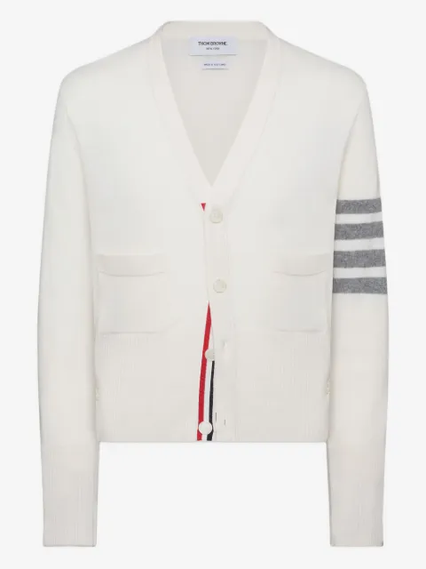 Thom Browne كارديغان كشمير كلاسيكي برقبة V وزينة 4 خطوط