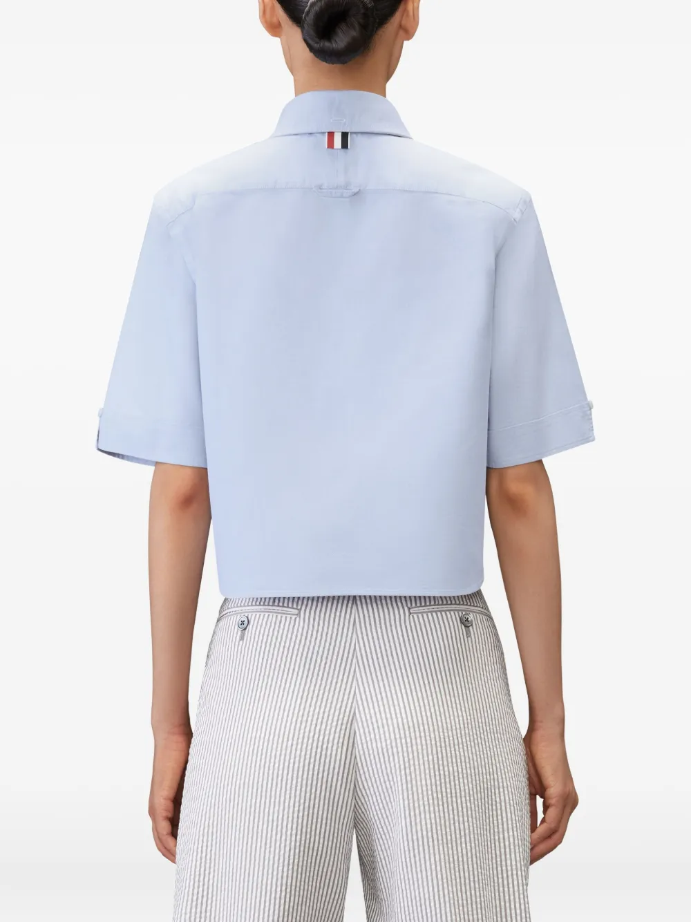 Thom Browne Oxford blouse met korte mouwen Blauw