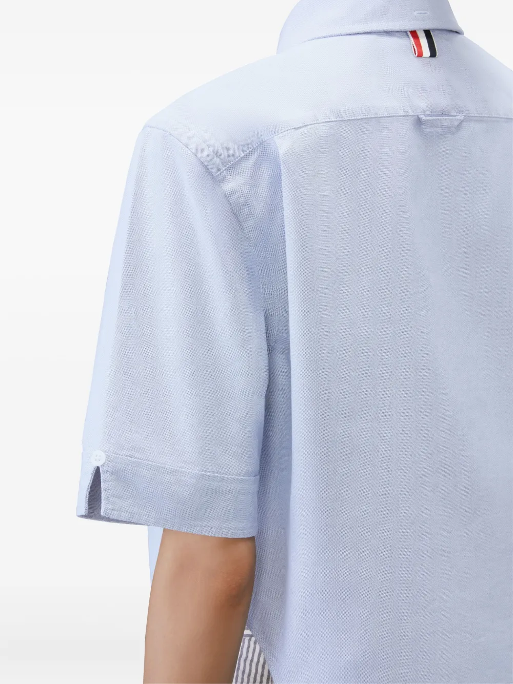 Thom Browne Oxford blouse met korte mouwen Blauw