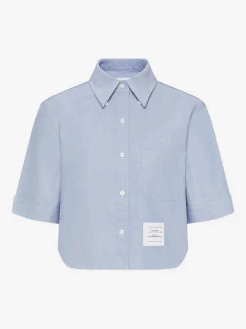 Thom Browne short-sleeve cropped oxford shirt