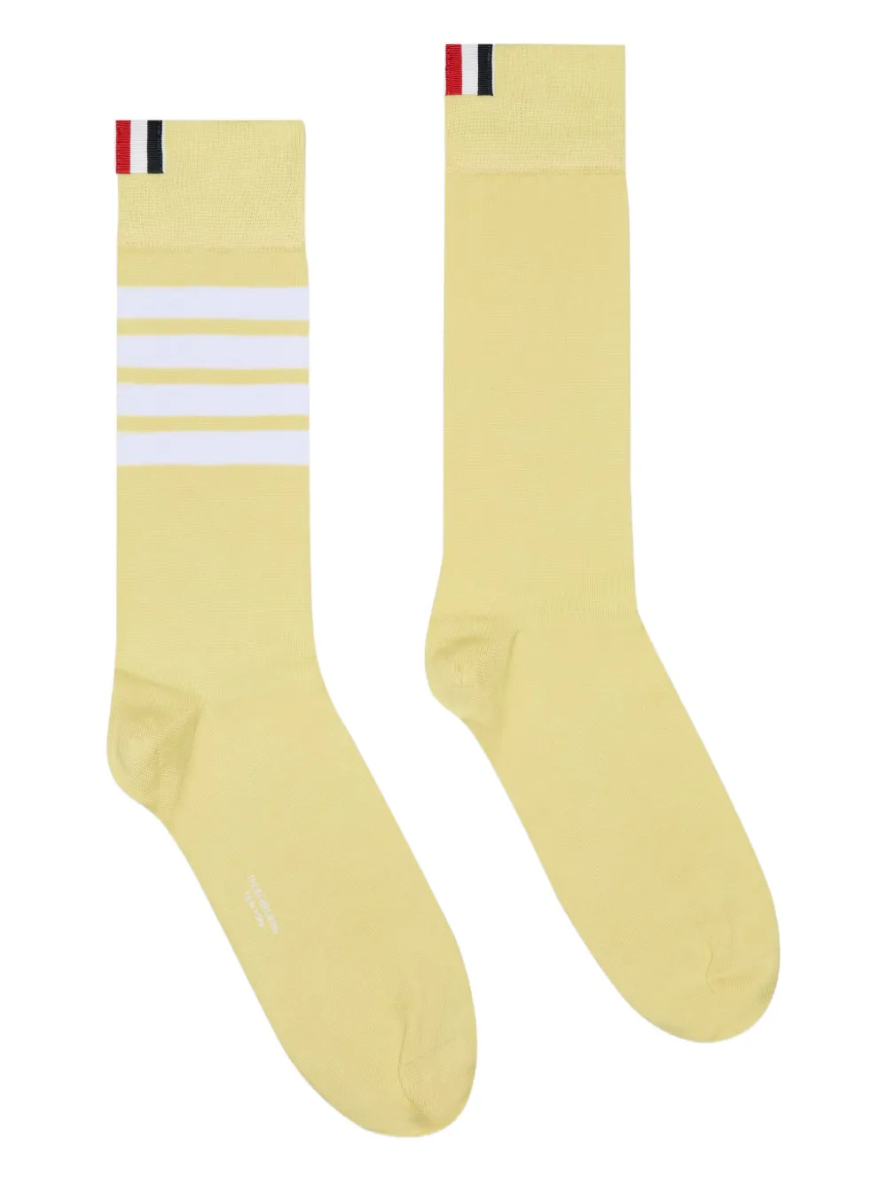 Thom Browne four-bar striped mid-calf socks Geel