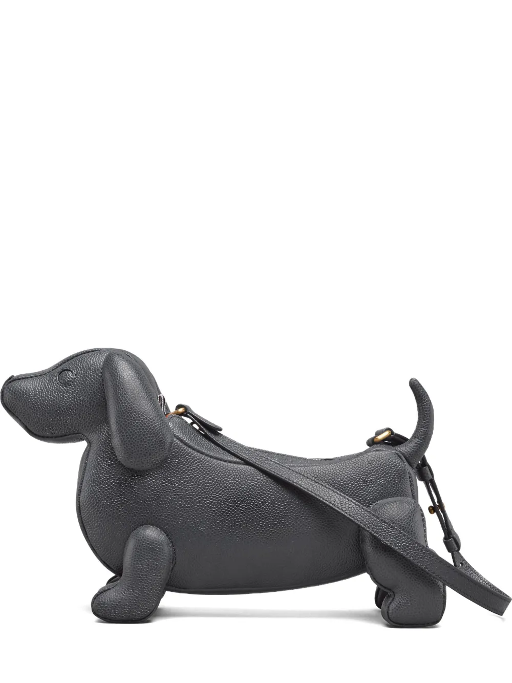 Thom Browne Hector pebble-grain leather shoulder bag Grijs