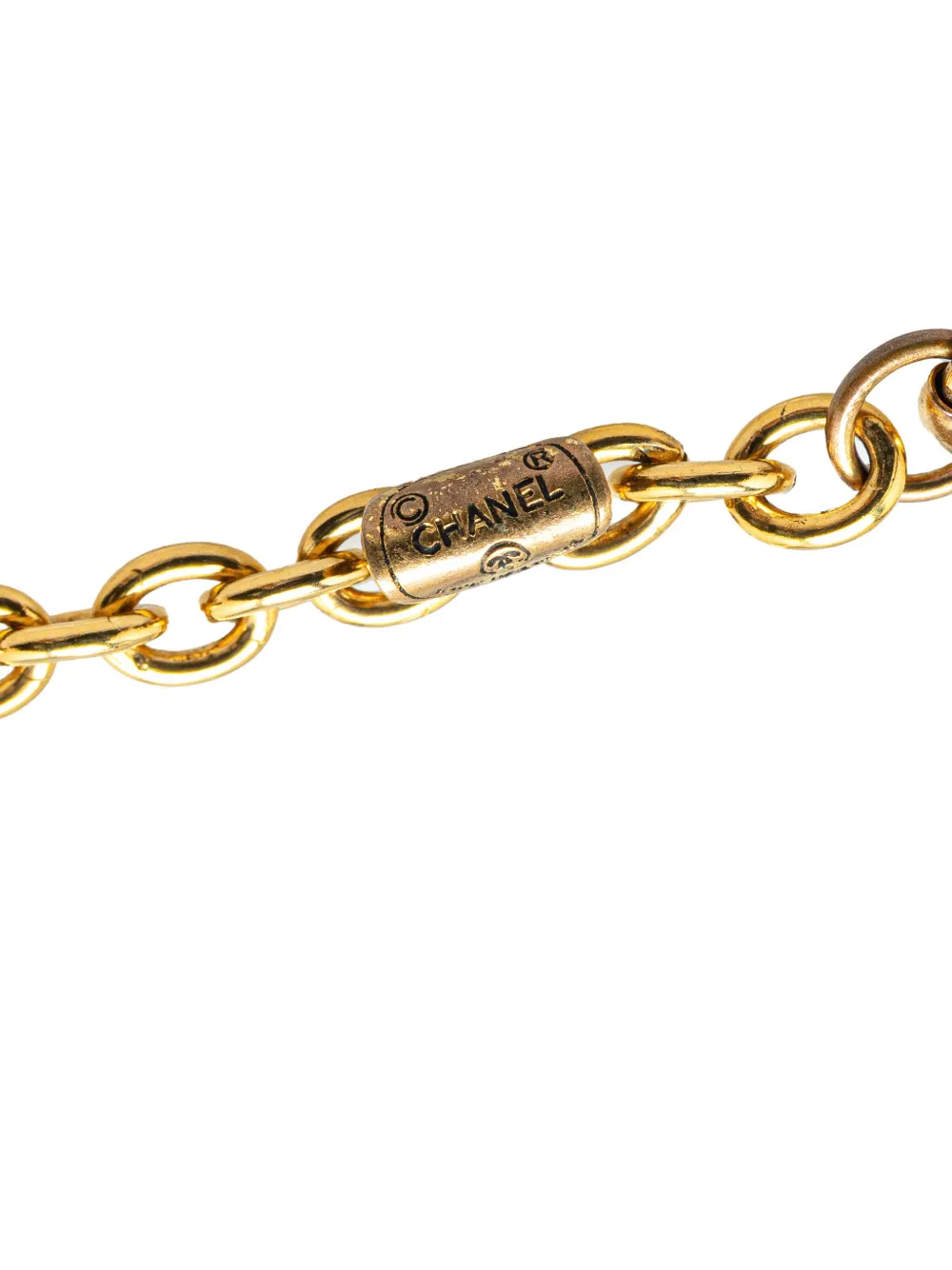 CHANEL Pre-Owned 1970-1980 Gold Plated CC Coin Long Chain Station Necklace costume necklace | Image 2