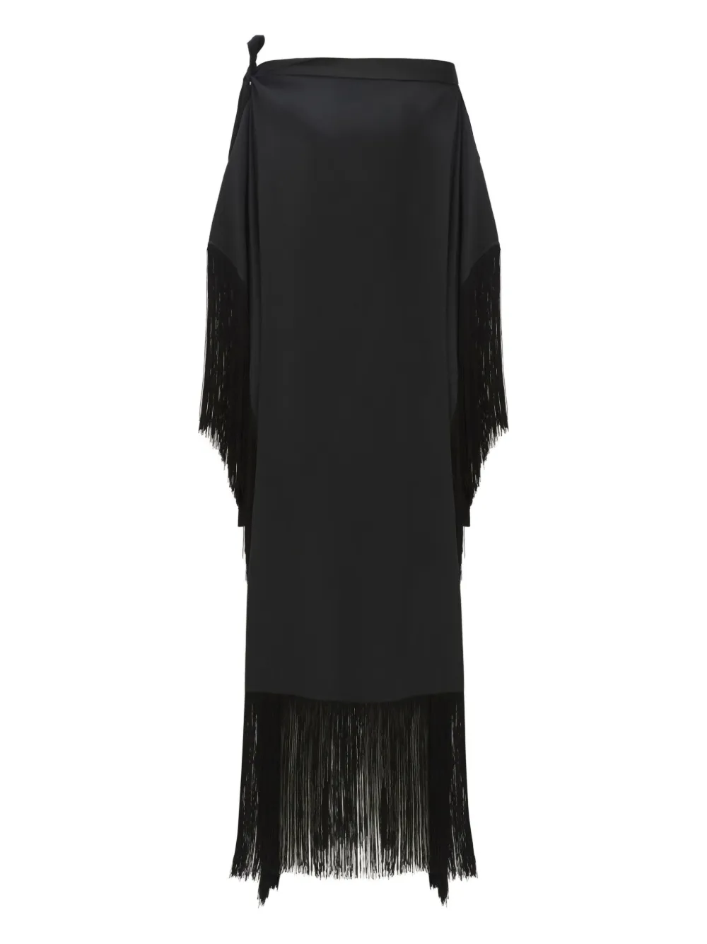 Taller Marmo Aarons off-shoulder fringed midi dress Zwart