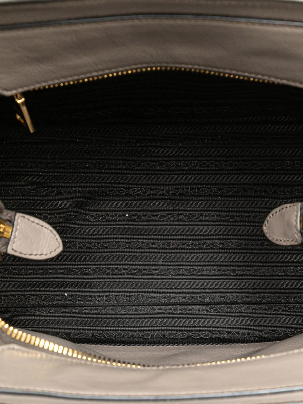 Pre-owned Prada 2010-2025 Glace Calf Satchel In Gray