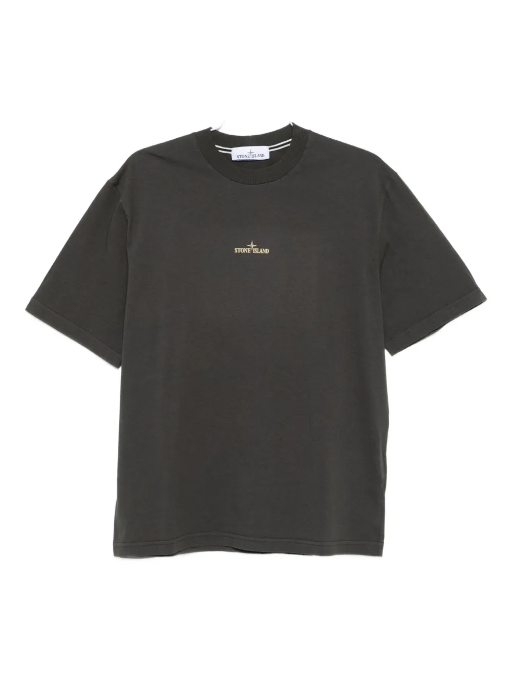 Stone Island logo-embroidered cotton T-shirt Grijs