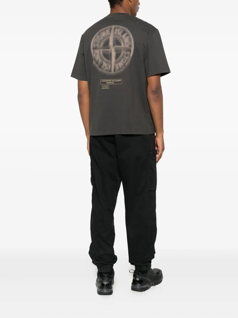 Stone Island logo-embroidered cotton T-shirt Grijs