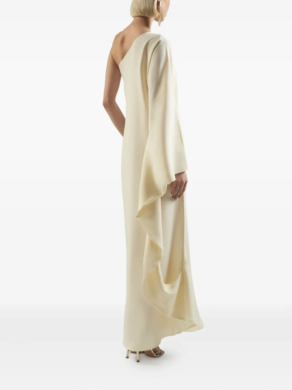 Taller Marmo Balear asymmetrische gedrapeerde maxi-jurk Wit