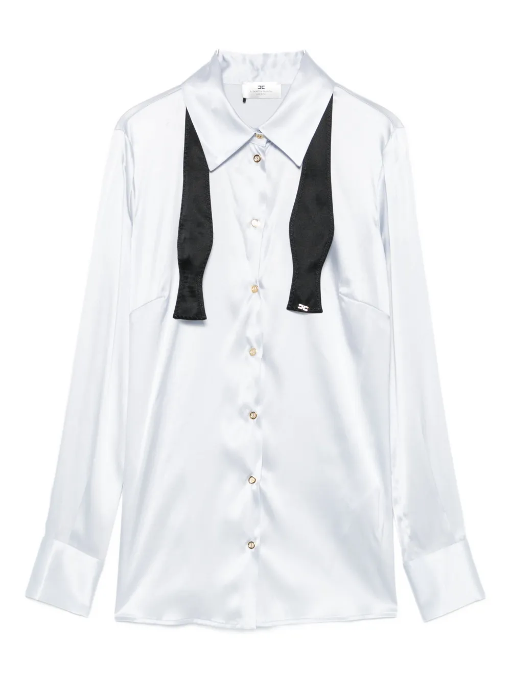 Elisabetta Franchi bow-detail silk shirt Blauw