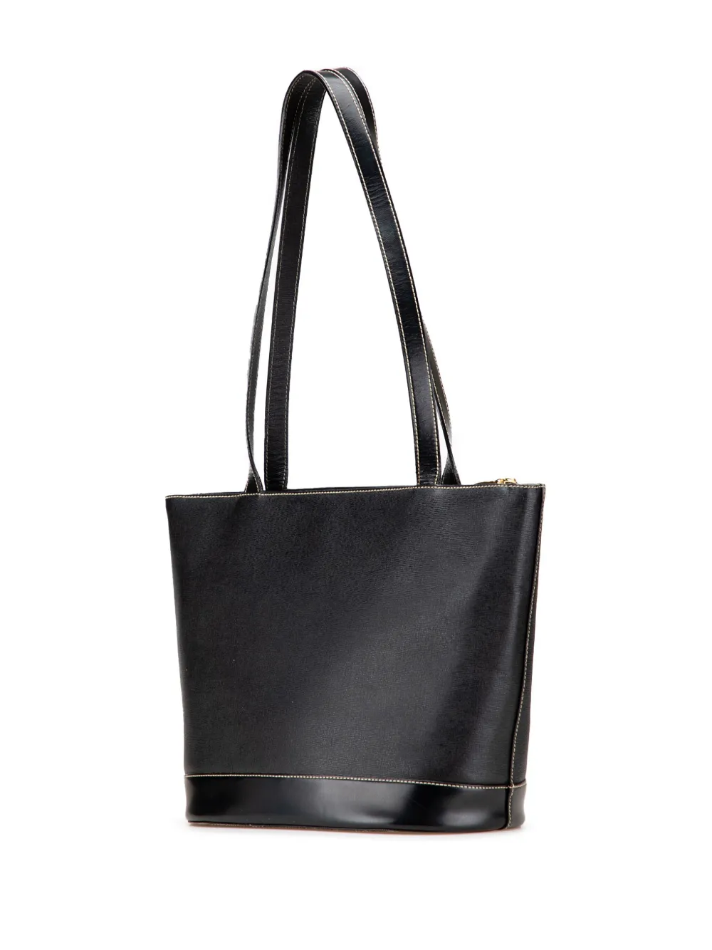 Pre-owned Burberry 20th Century Leather Tote Bag In Black
