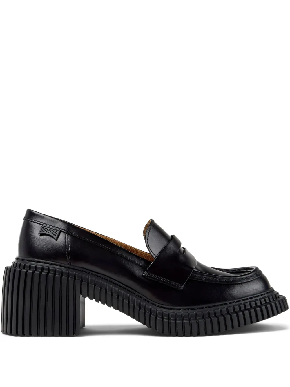 Camper Pix London penny leren loafers Zwart