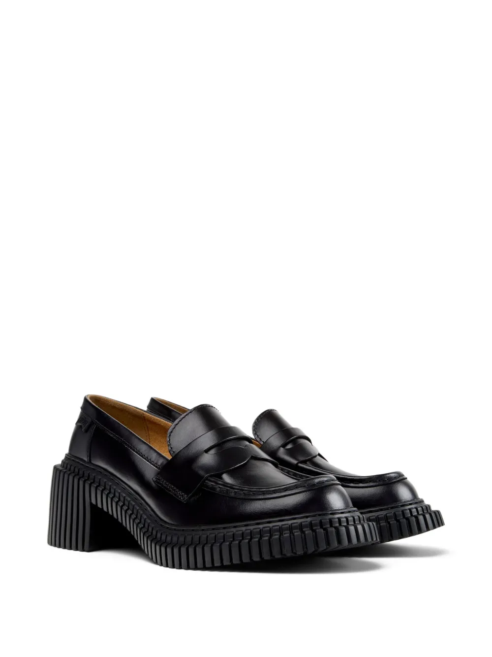 Camper Pix London penny leren loafers - Zwart