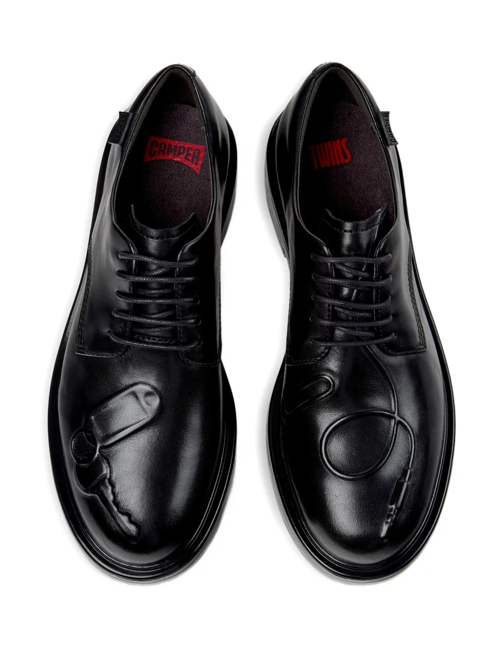 Camper Twins leather lace-up shoes Black