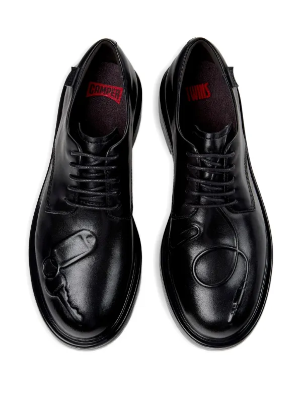CAMPER 黒 レザー レースアップシューズ Camper Twins レースアップ レザーシューズ | ブラック