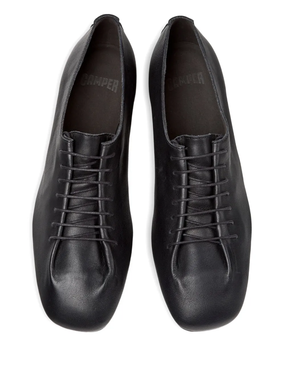 Camper Casi Myra lace-up leather flats Black