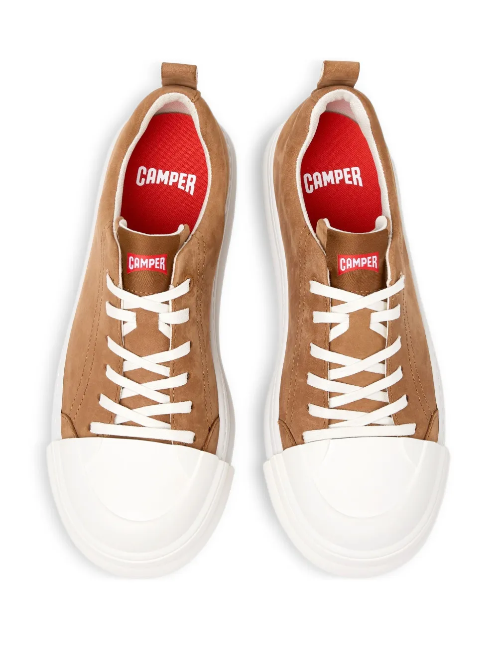 Camper Juction Runner lace-up nubuck leather sneakers Brown
