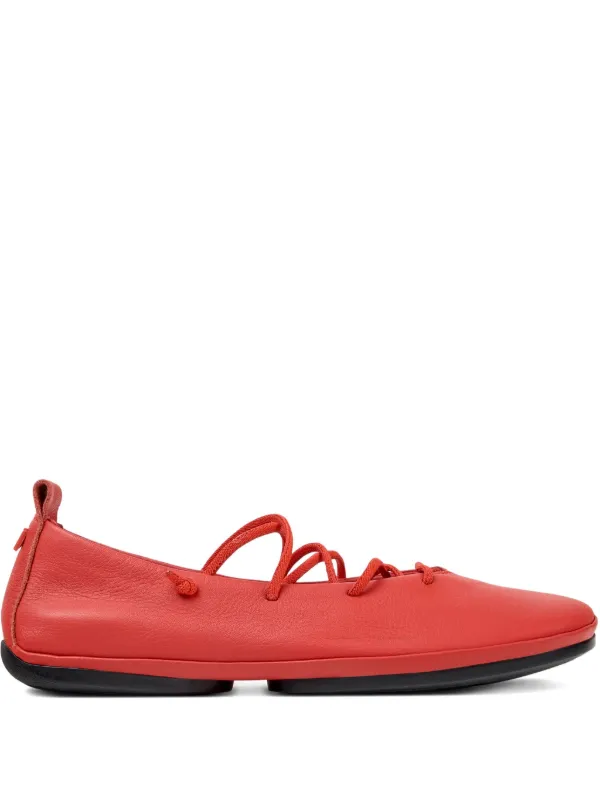 Camper Right Nina Leather Ballet Flats Red FARFETCH ID
